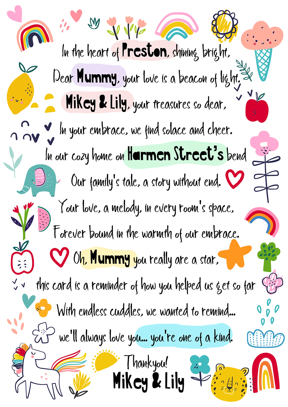 Thumbnail: PERSONALISED Mother's Day Card / Mummy Birthday Card