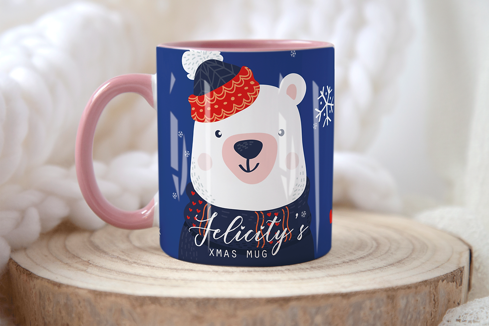 Thumbnail: Personalised WINTER BEAR Christmas Mug