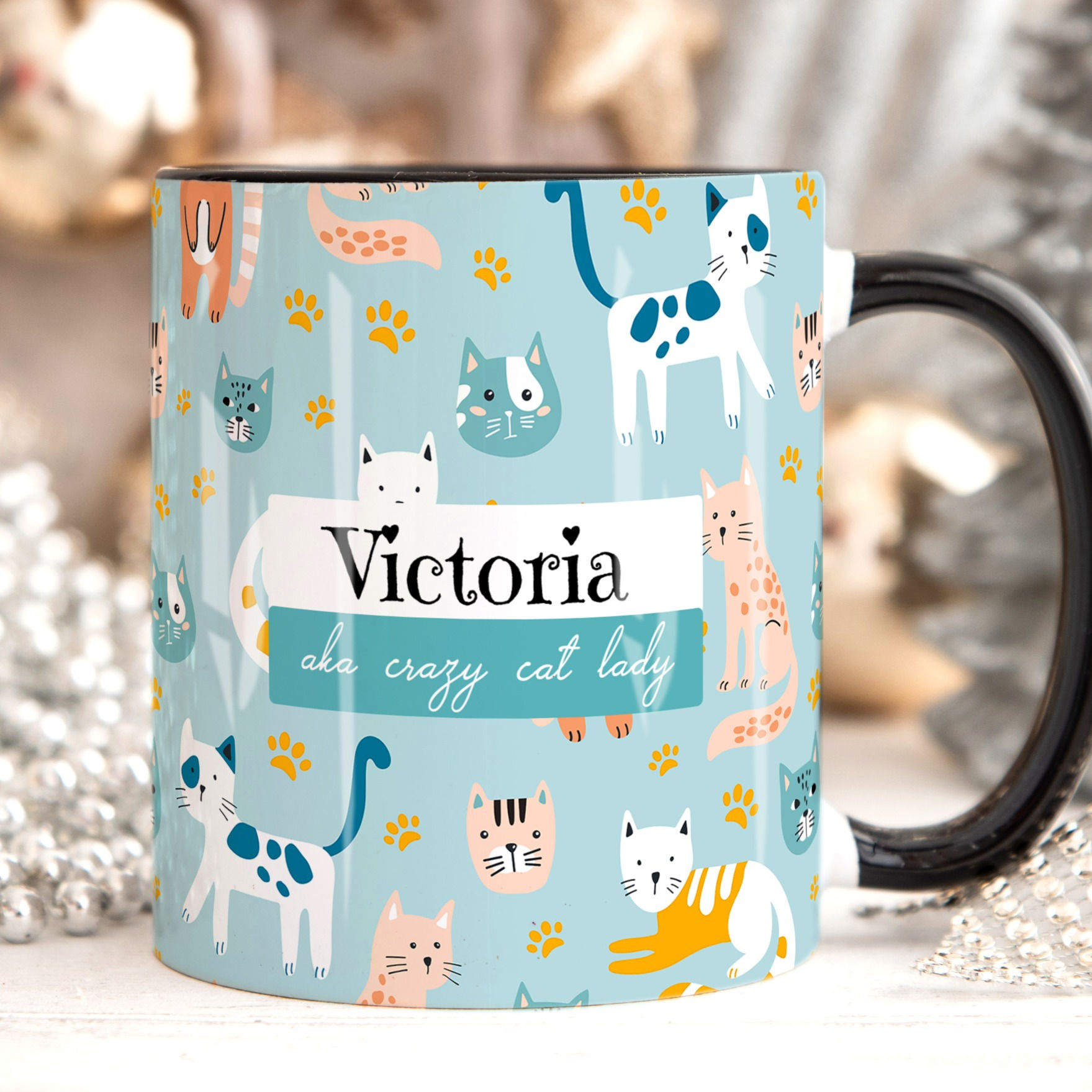 "Crazy Cat Lady" Illustrated Mug - Cat Lover Gift