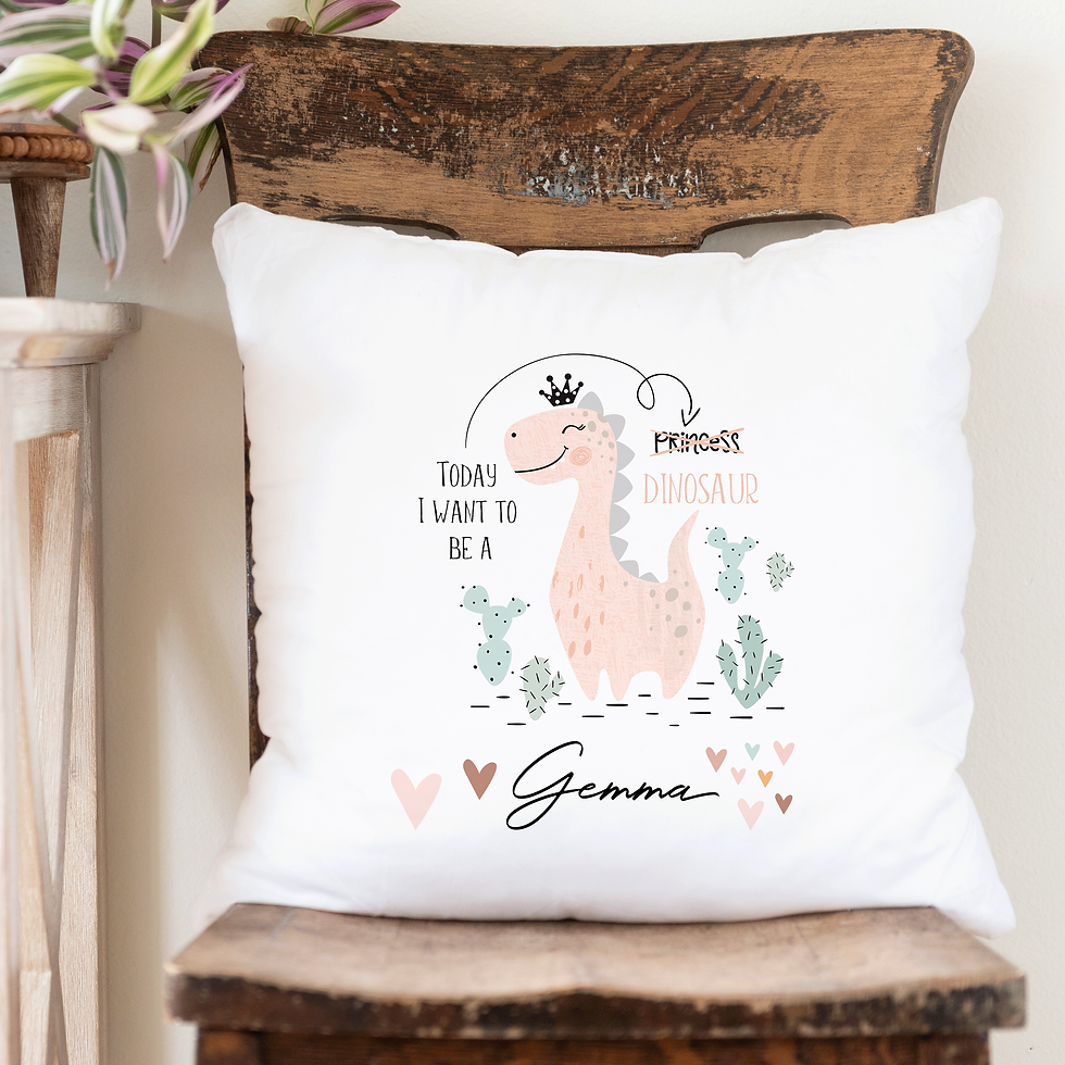 Thumbnail: Personalised Girl Dinosaur Cushion