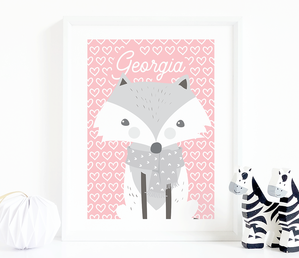 Thumbnail: "Woodland Critters" - Fox Name Print