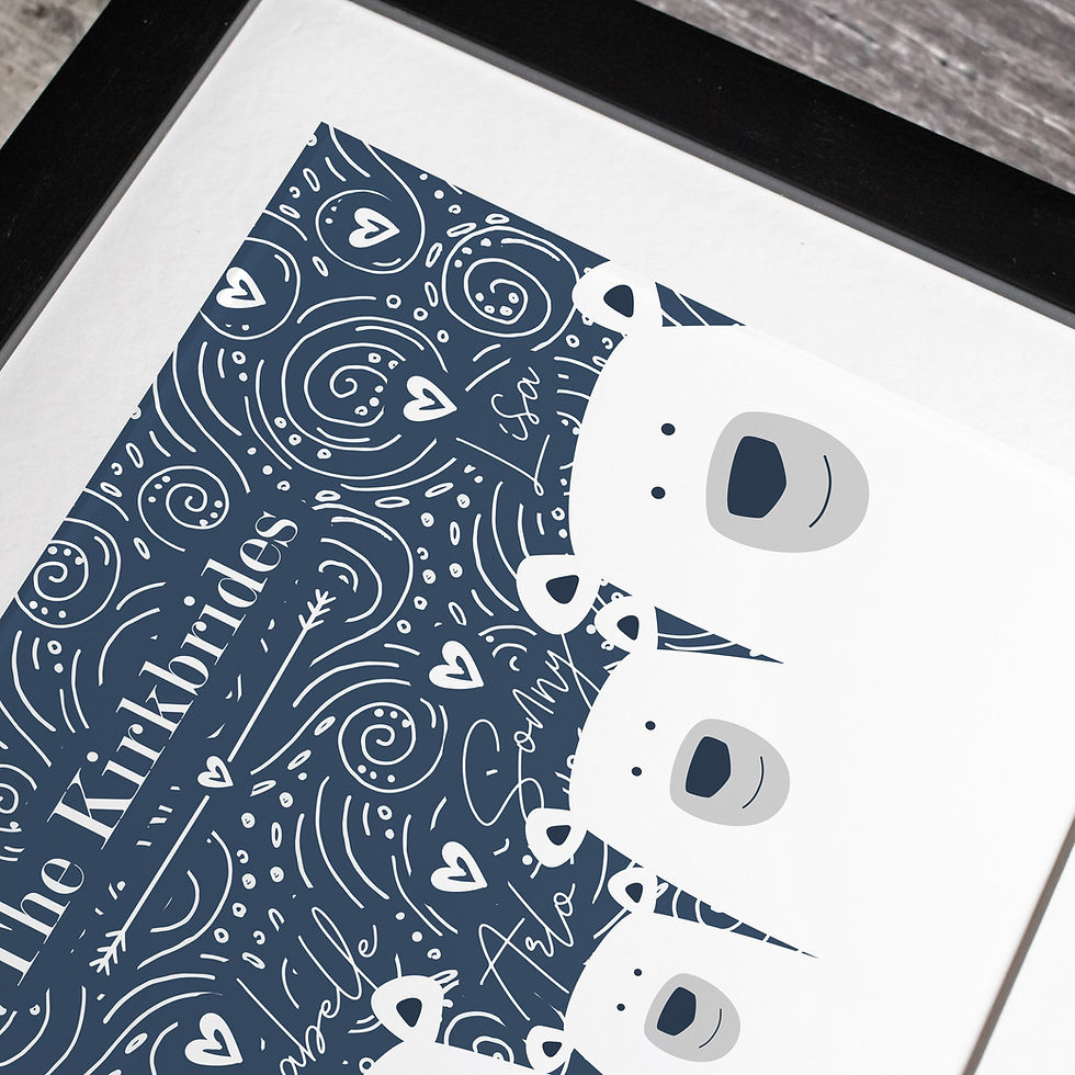 Thumbnail: Personalised Polar Bear Family Tree Print