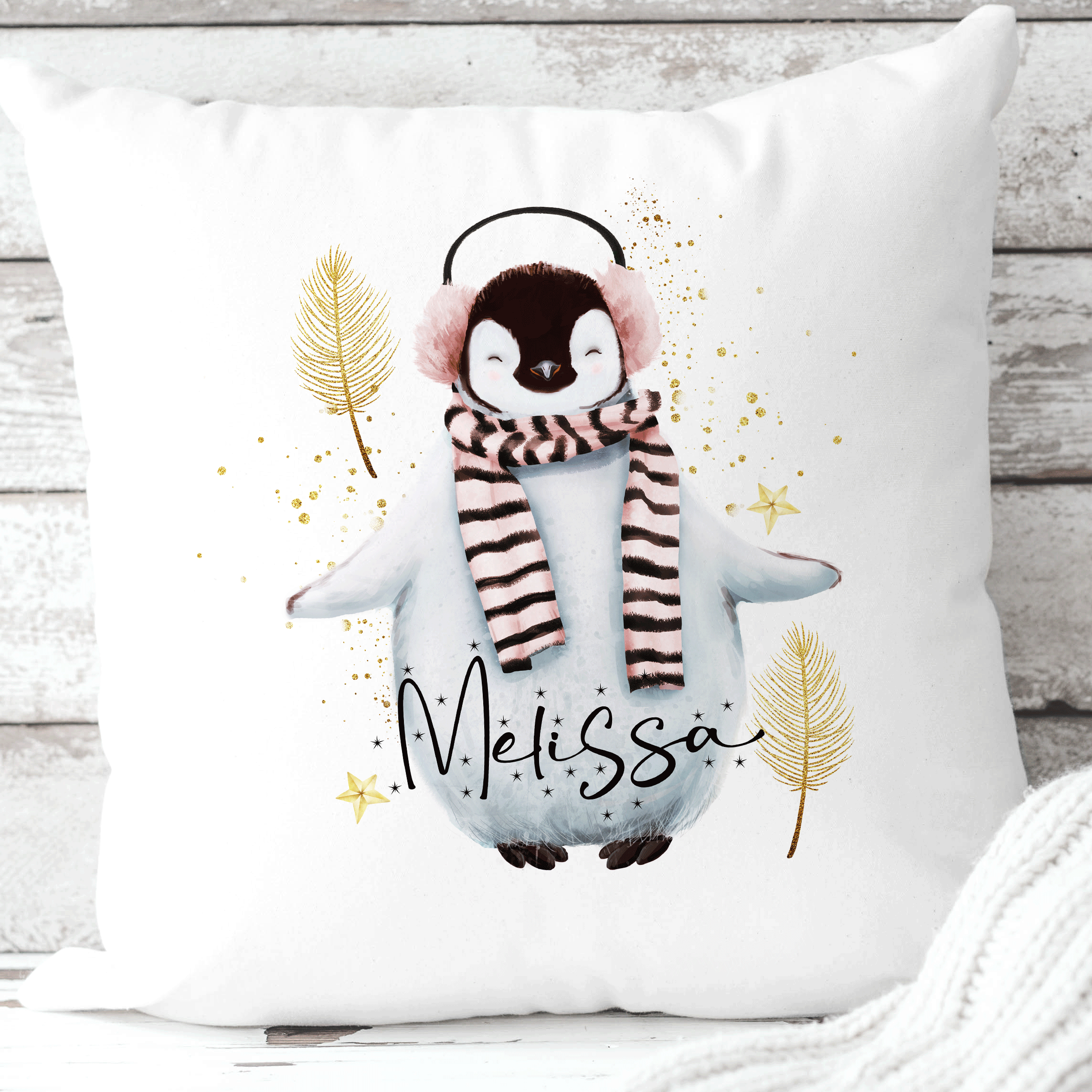 Personalised Cute Penguin Cushion