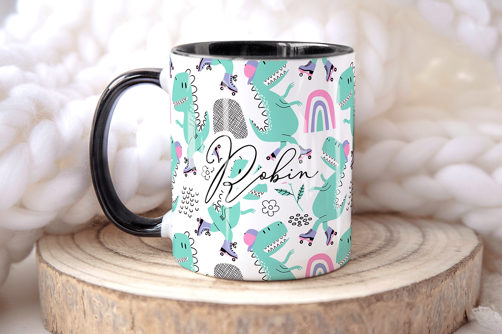 Thumbnail: Personalised Cute Dinosaur Girl Mug