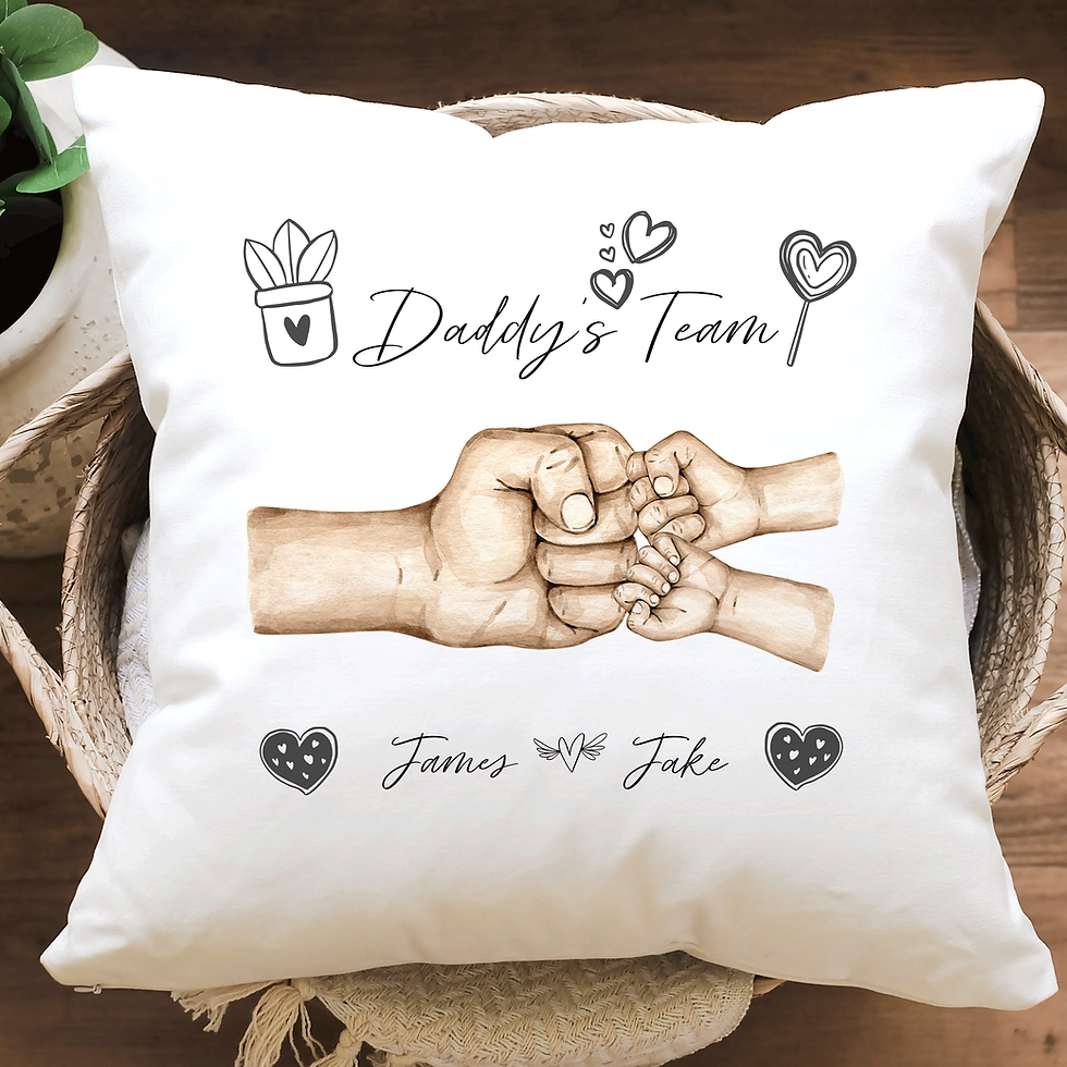 Thumbnail: Personalised FIST BUMP Dad Cushion Gift