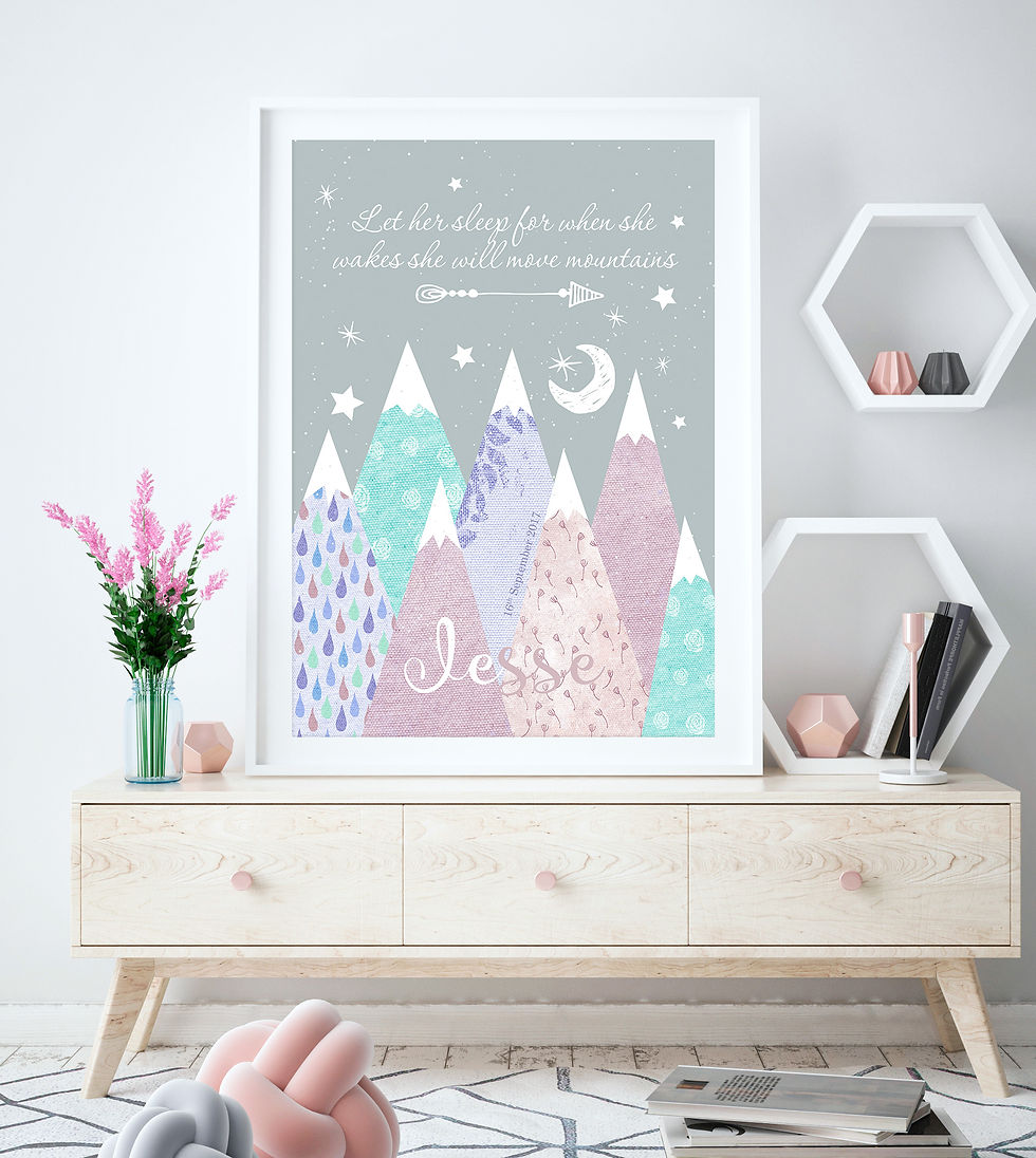 Thumbnail: "She Will Move Mountains" Print - Lilac