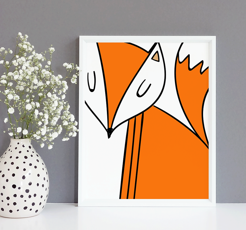 Thumbnail: Set of 3 Woodland Animal Prints - Fox, Owl & Birdie