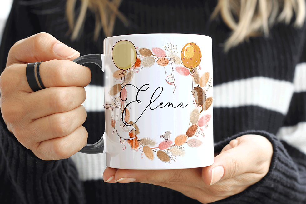Thumbnail: Personalised Woodland Animals Wreath Mug