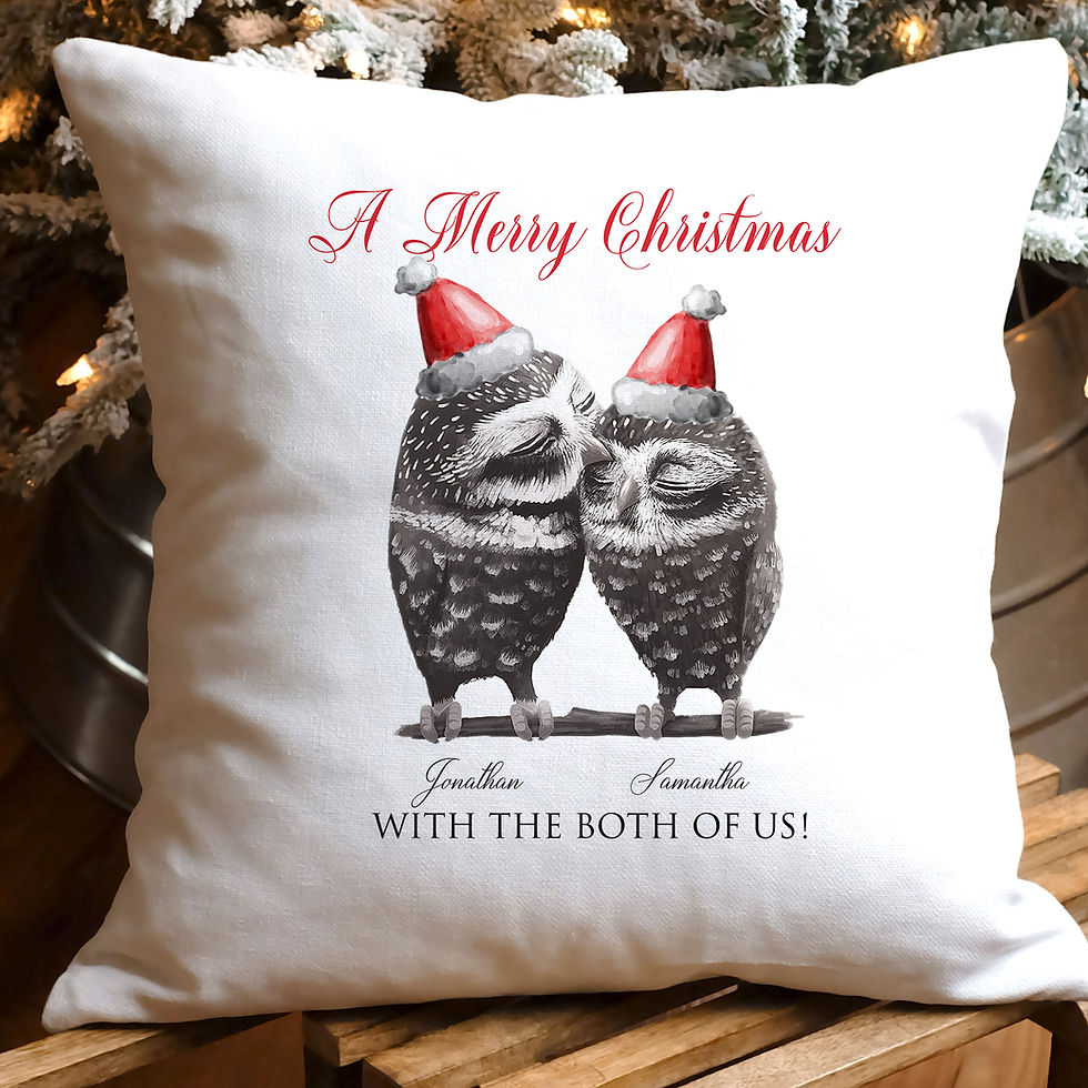 Thumbnail: Personalised Family OWLS Christmas Cushion