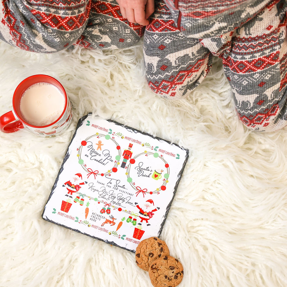 Thumbnail: Personalised Christmas Eve Santa Plate & Mug (Made from SLATE!)