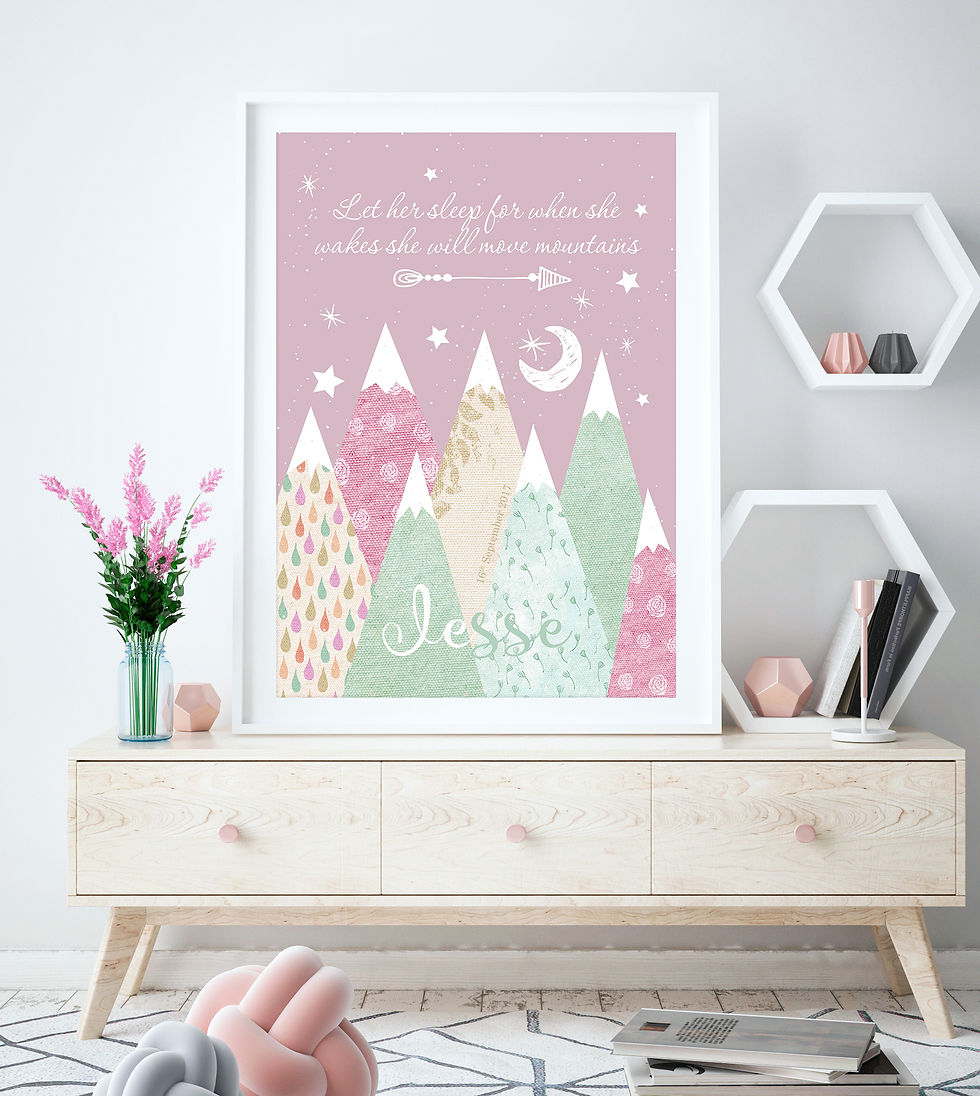 Thumbnail: "She Will Move Mountains" Print - Pink
