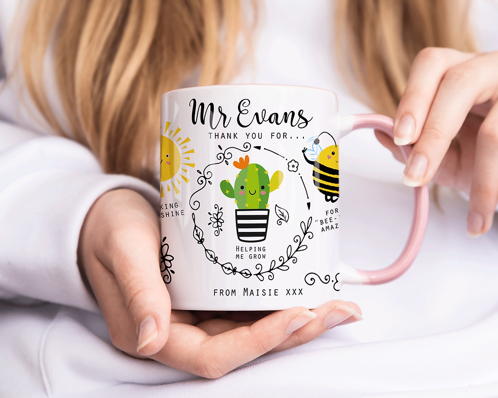 Thumbnail: Personalised MALE Teacher Appreciation CUTE Illustration Mug