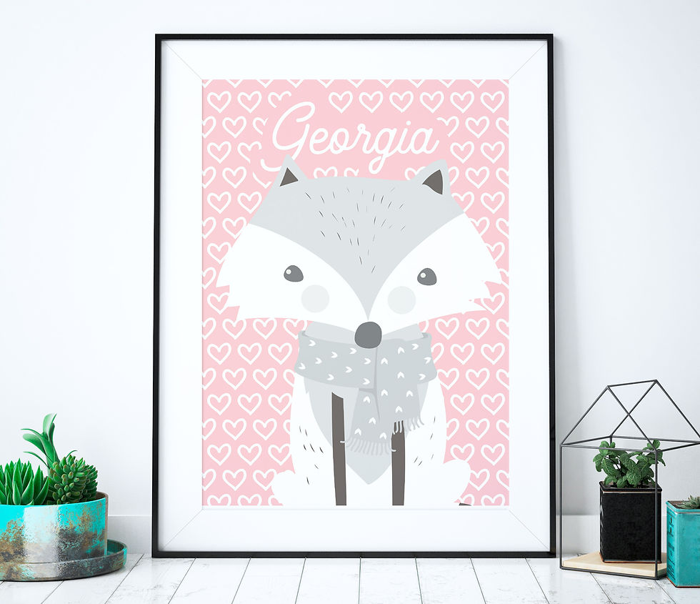 Thumbnail: "Woodland Critters" - Fox Name Print