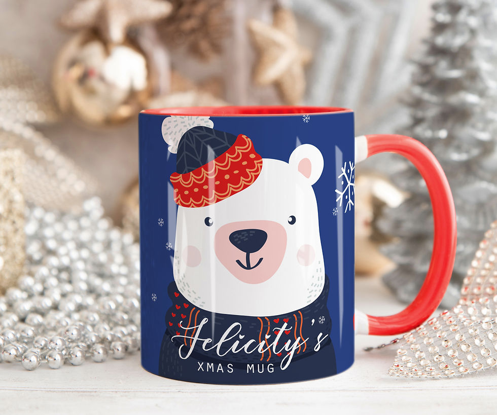 Thumbnail: Personalised WINTER BEAR Christmas Mug