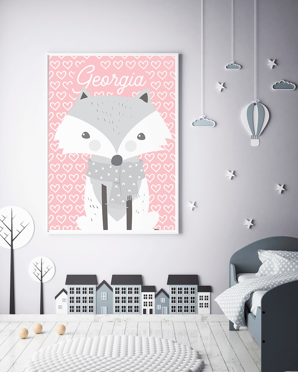 Thumbnail: "Woodland Critters" - Fox Name Print