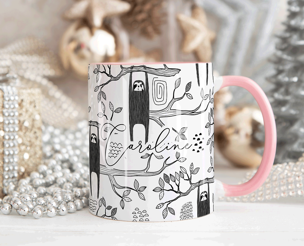 Thumbnail: Personalised Cute  Sloth Mug For Him