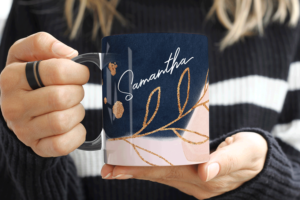 Thumbnail: Personalised GOLD LEAF Name Mug