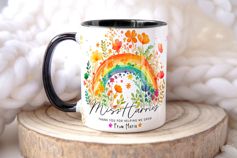 Thumbnail: Personalised Flower Rainbow Teacher Appreciation Mug