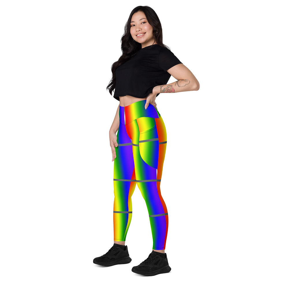 Thumbnail: Black Pride Rainbow Leggings with pockets