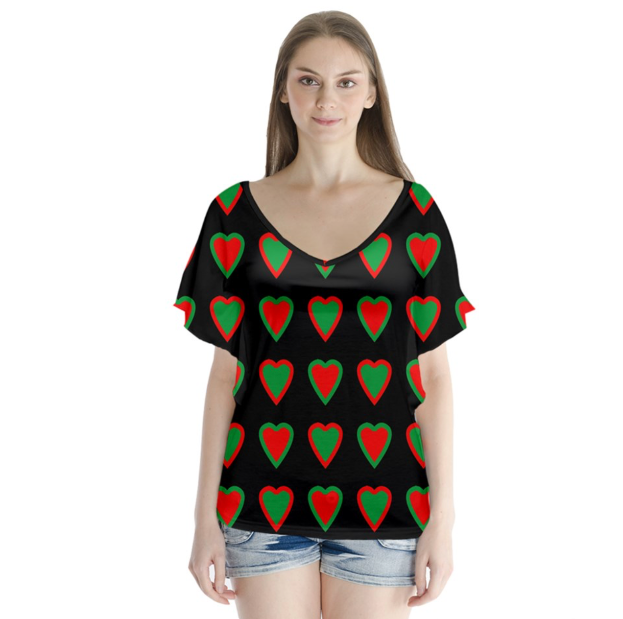 African American Hearts Blouse