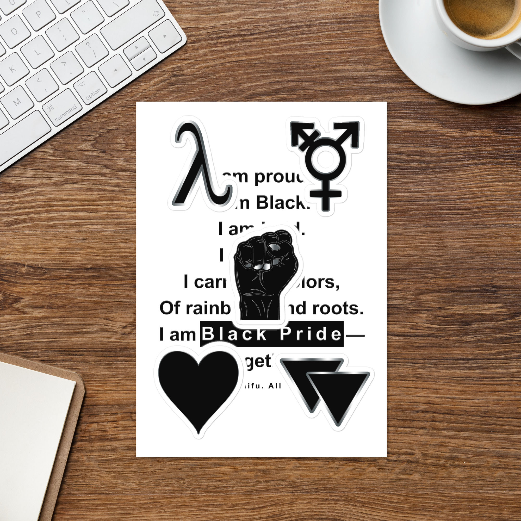 Black Pride Sticker sheet