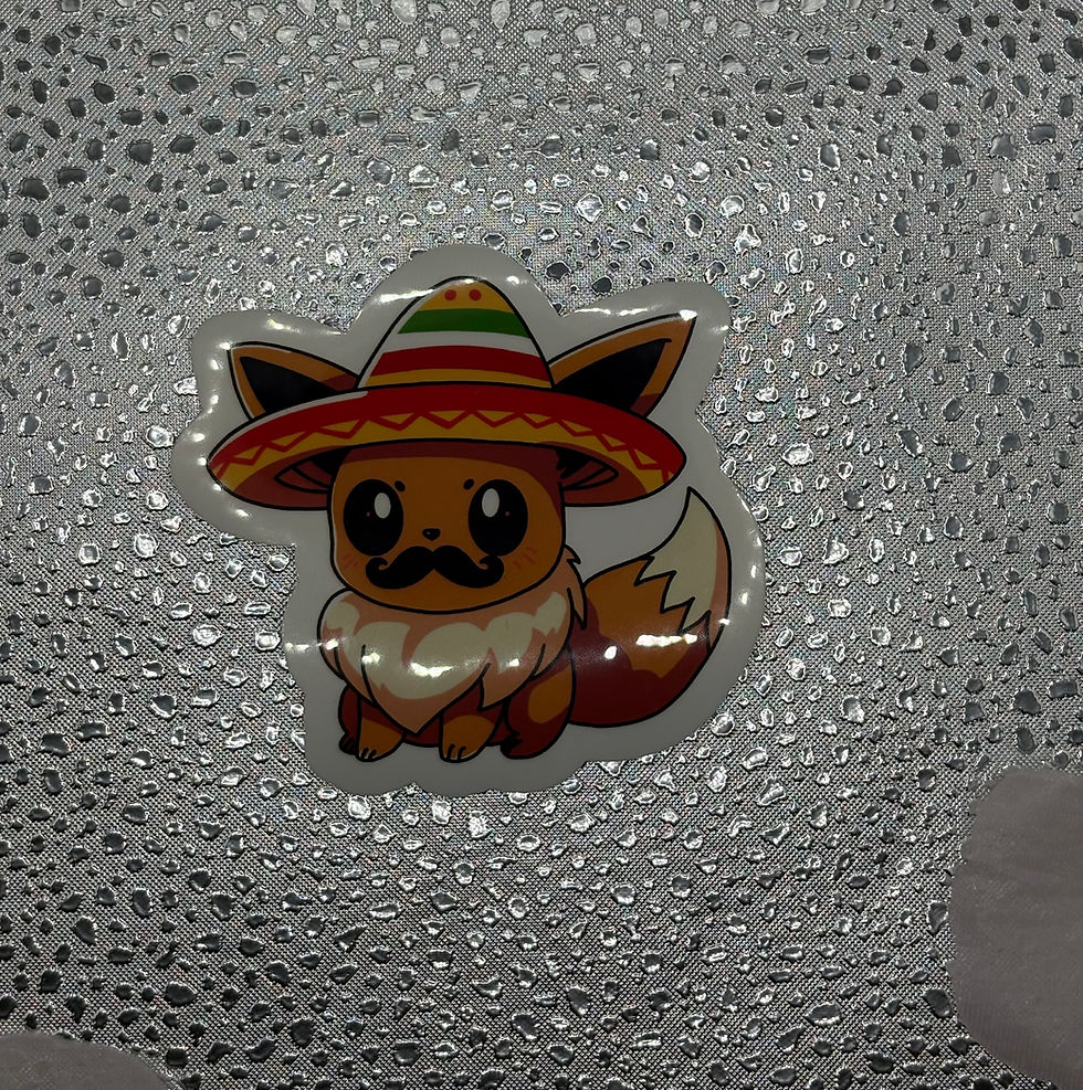 Eevee wearing a Sombrero Waterproof Vinyl Sticker