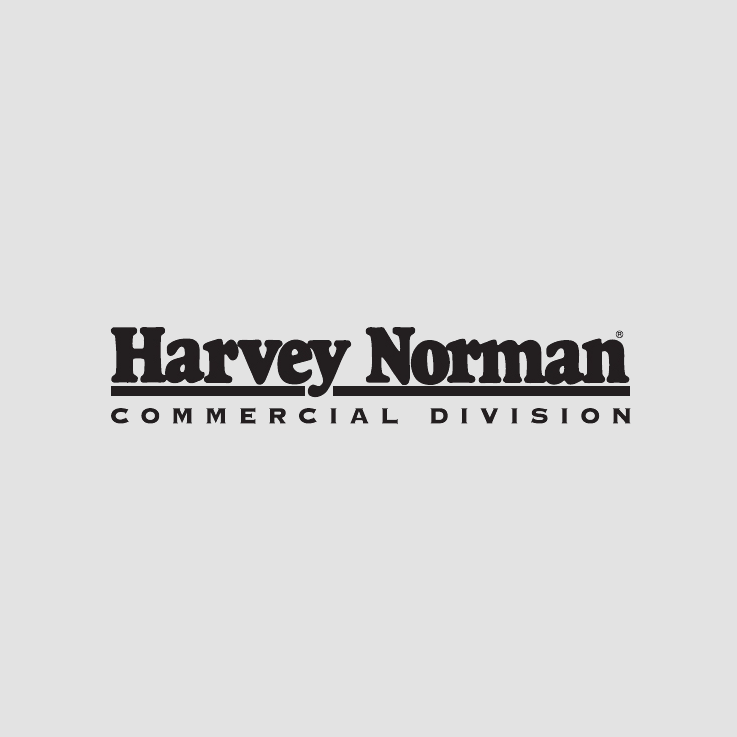 The logo for Harvey Norman commercial division, suppliers for Homz Transformation renovation project