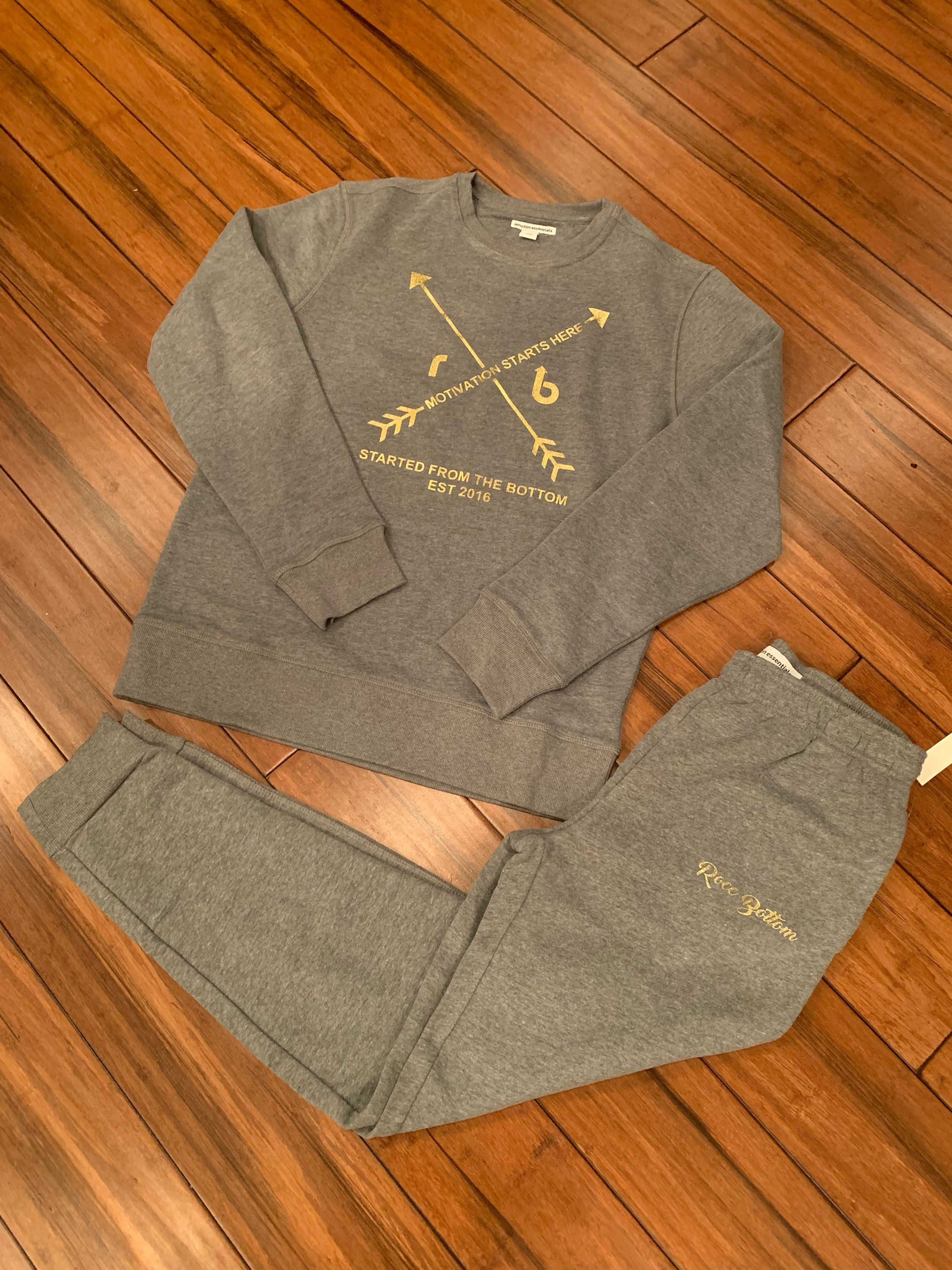 FTB gray & gold sweatsuit set
