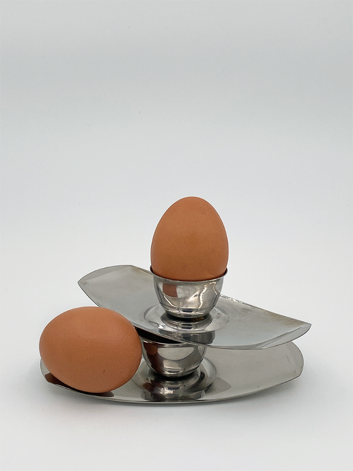 Paire de coquetiers en inox