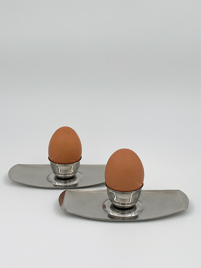 Miniature : Paire de coquetiers en inox