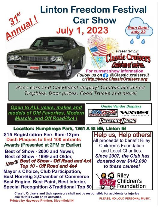 31ST ANNUAL LINTON FREEDOM FESTIVAL CAR SHOW