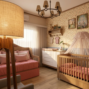 Quarto de Bebê Rosa Amélia - Projeto de Interiores