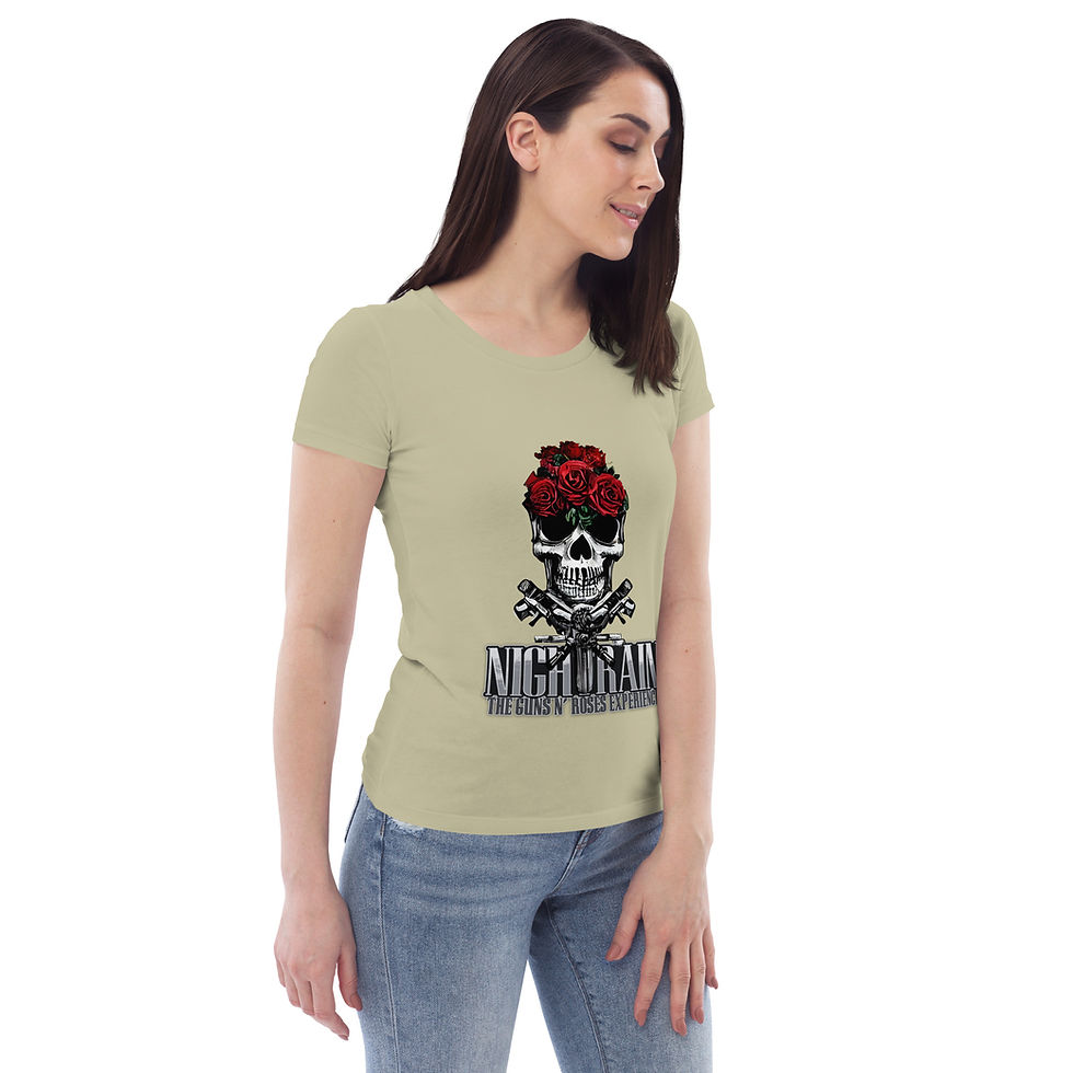 Thumbnail: Silver Skull and Roses Women's fitted eco tee 