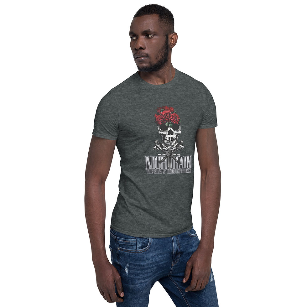 Thumbnail: Silver Skull and Roses Short-Sleeve Unisex T-Shirt