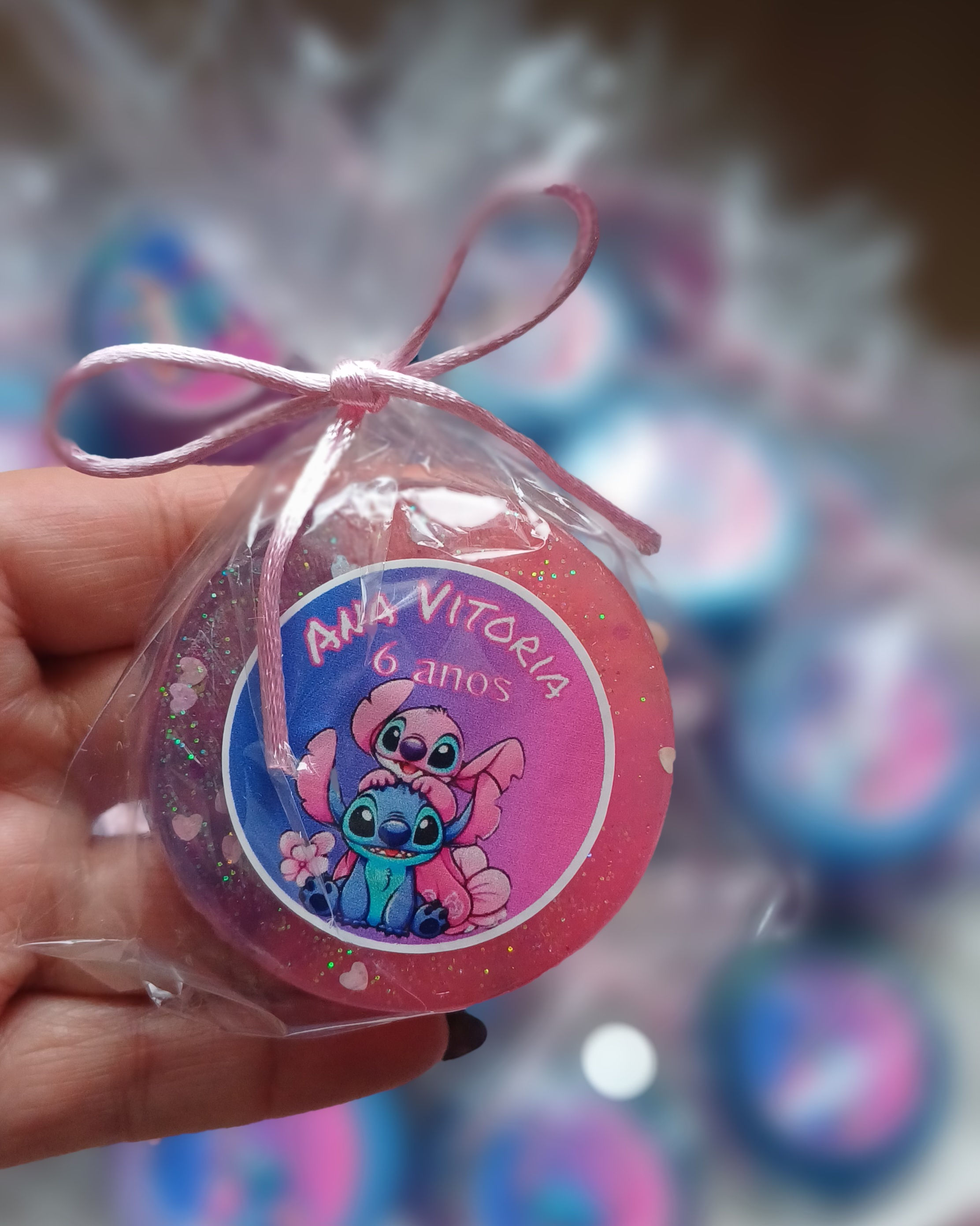 Sabonete 70g com brilho e tag personalizado