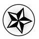 Black and White Star in Circle