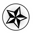 Black and White Star in Circle 