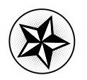 Black and White Star in Circle 