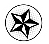Black and White Star in Circle