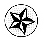 Black and White Star in Circle