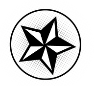 Black and White Star in Circle 