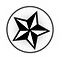 Black and White Star in Circle