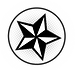 Black and White Star in Circle 