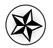 Black and White Star in Circle 