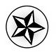 Black and White Star in Circle