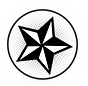 Black and White Star in Circle