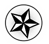 Black and White Star in Circle 