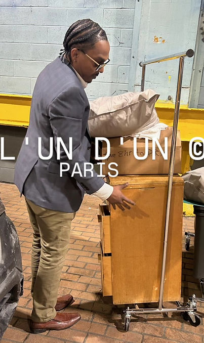 PARIS RAFEAL WILLIAMS DESIGNER OF LUN DUN IN MANHATTAN FASHION WEEK