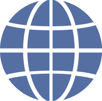 dark blue globe icon for multiple markets