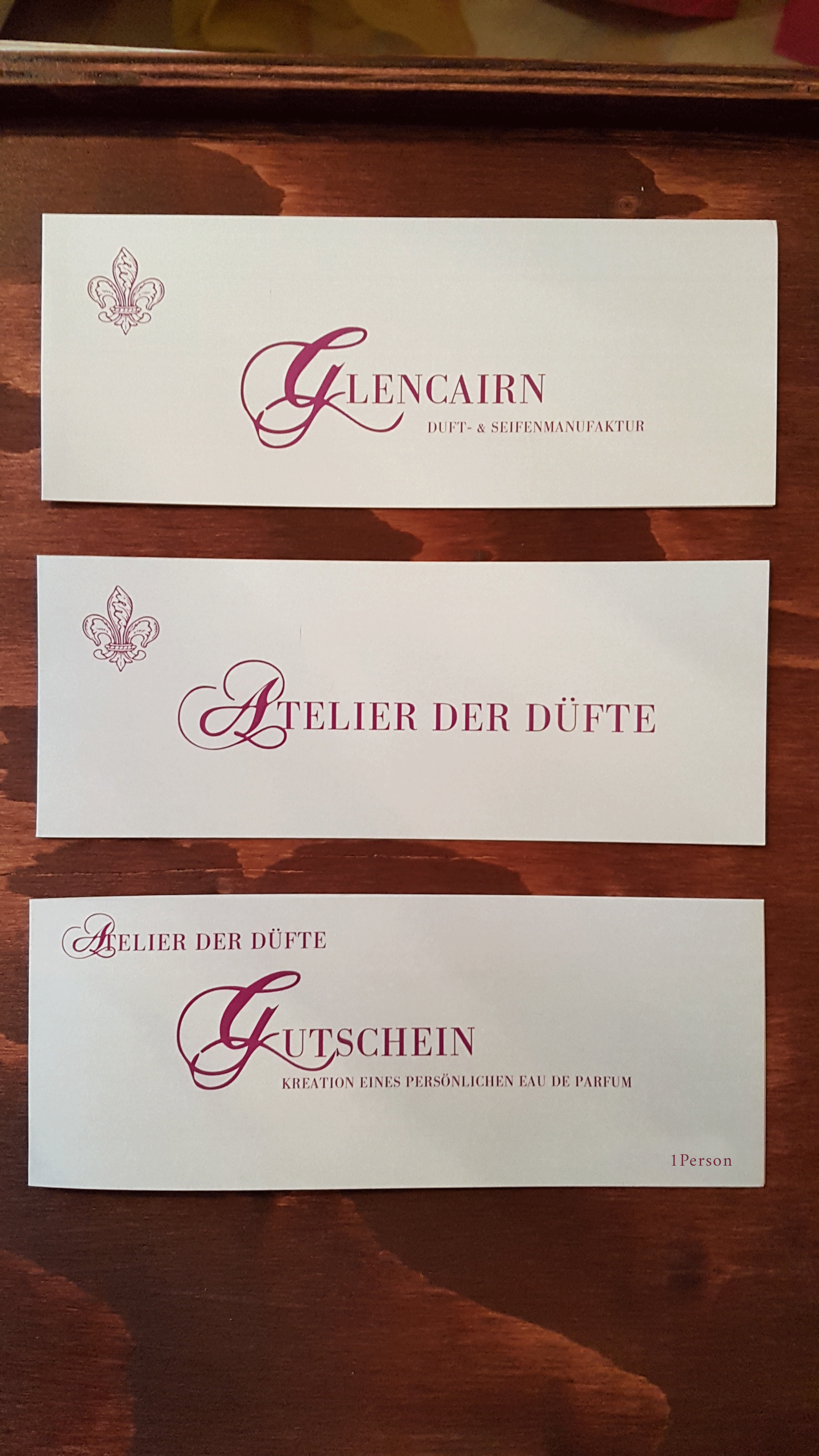 Gutschein Atelier der Düfte "Parfüm Kreation 1 Person"